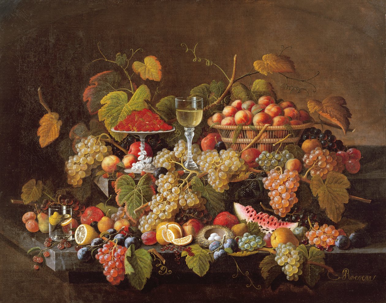 Naturaleza muerta con frutas, c.1860 de Severin Roesen