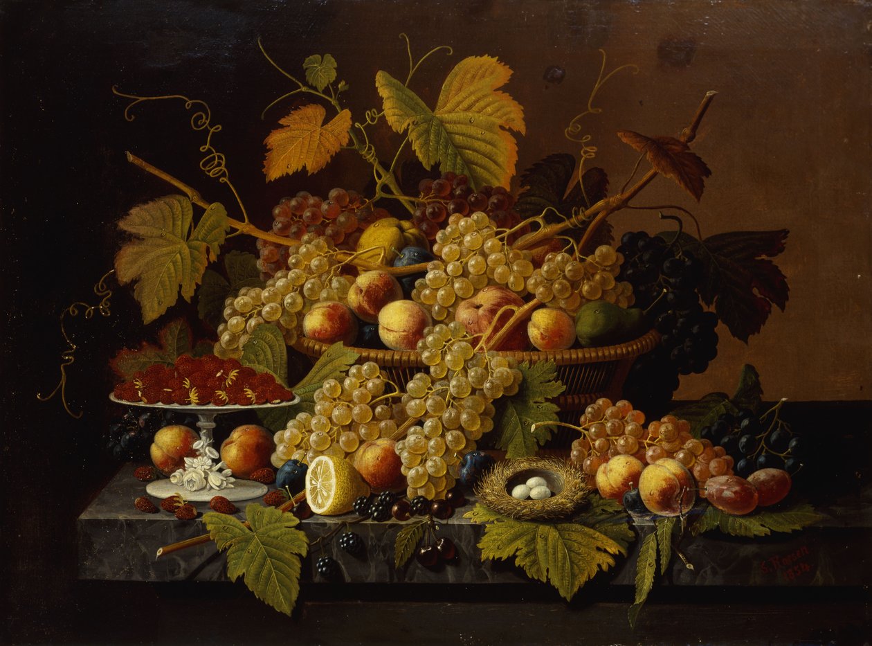 Naturaleza muerta con frutas, 1854 de Severin Roesen