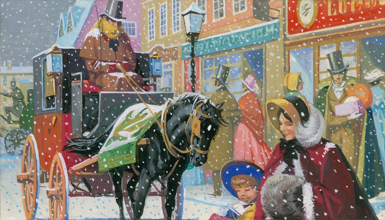 Ilustración para Black Beauty (gouache sobre papel) de Severino Baraldi
