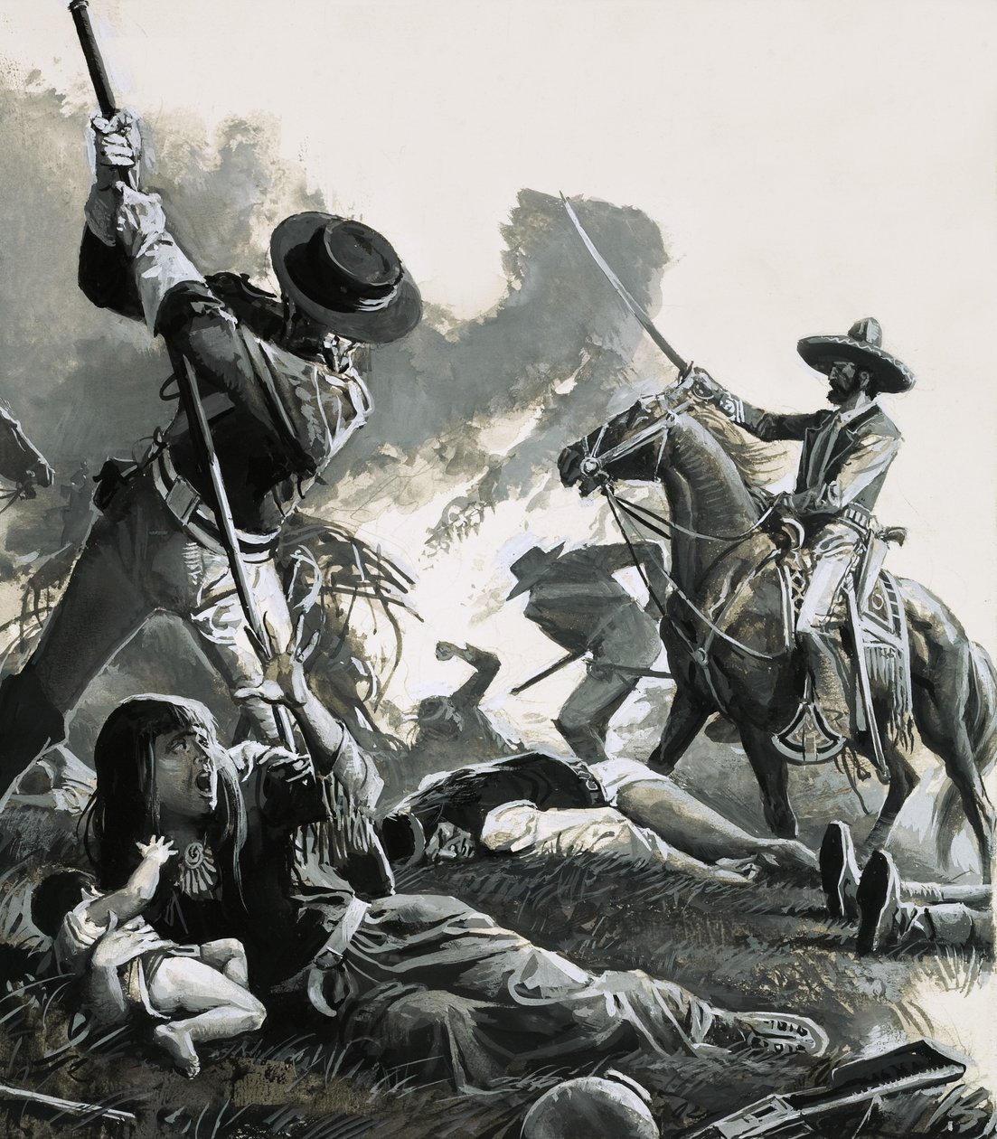 En 1858, dos tropas de caballería mexicana atacaron el campamento de los apaches de Severino Baraldi