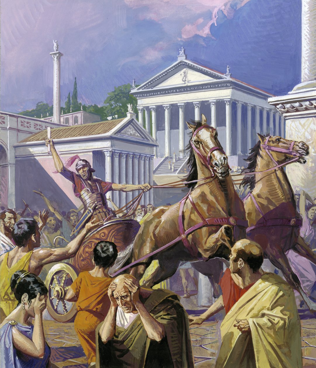 Noticia de las victorias de Hannibals (247-c.183 a.C.) (gouache sobre papel) de Severino Baraldi