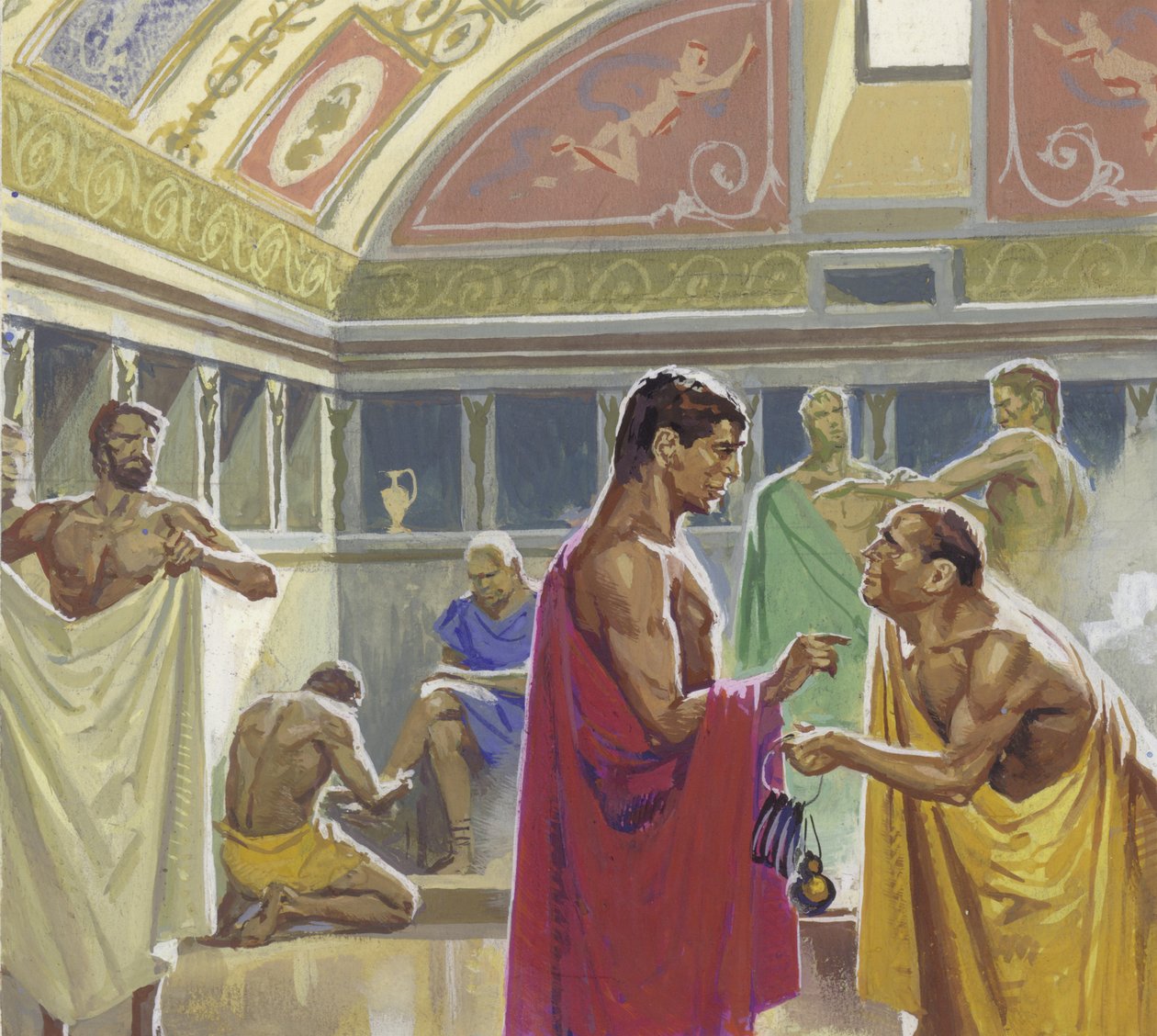 Baños públicos en la antigua Roma de Severino Baraldi