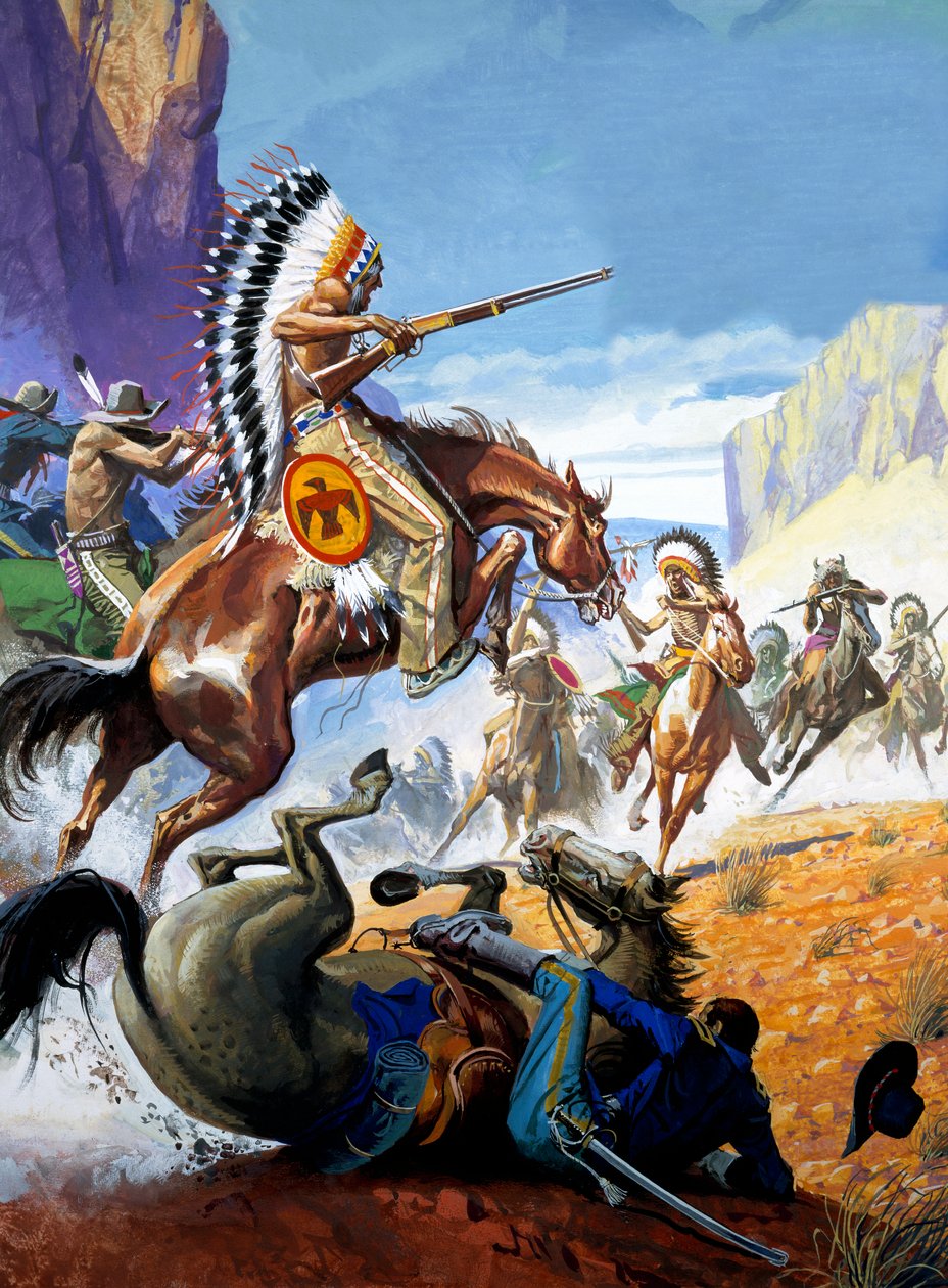 Escaramuza entre indios y soldados de Severino Baraldi
