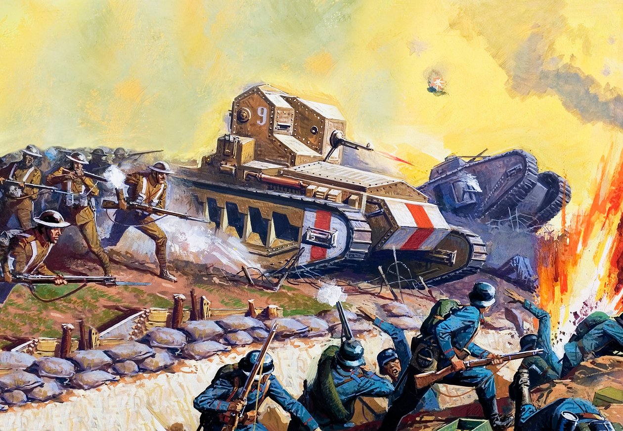 Tanques en el frente occidental de Severino Baraldi
