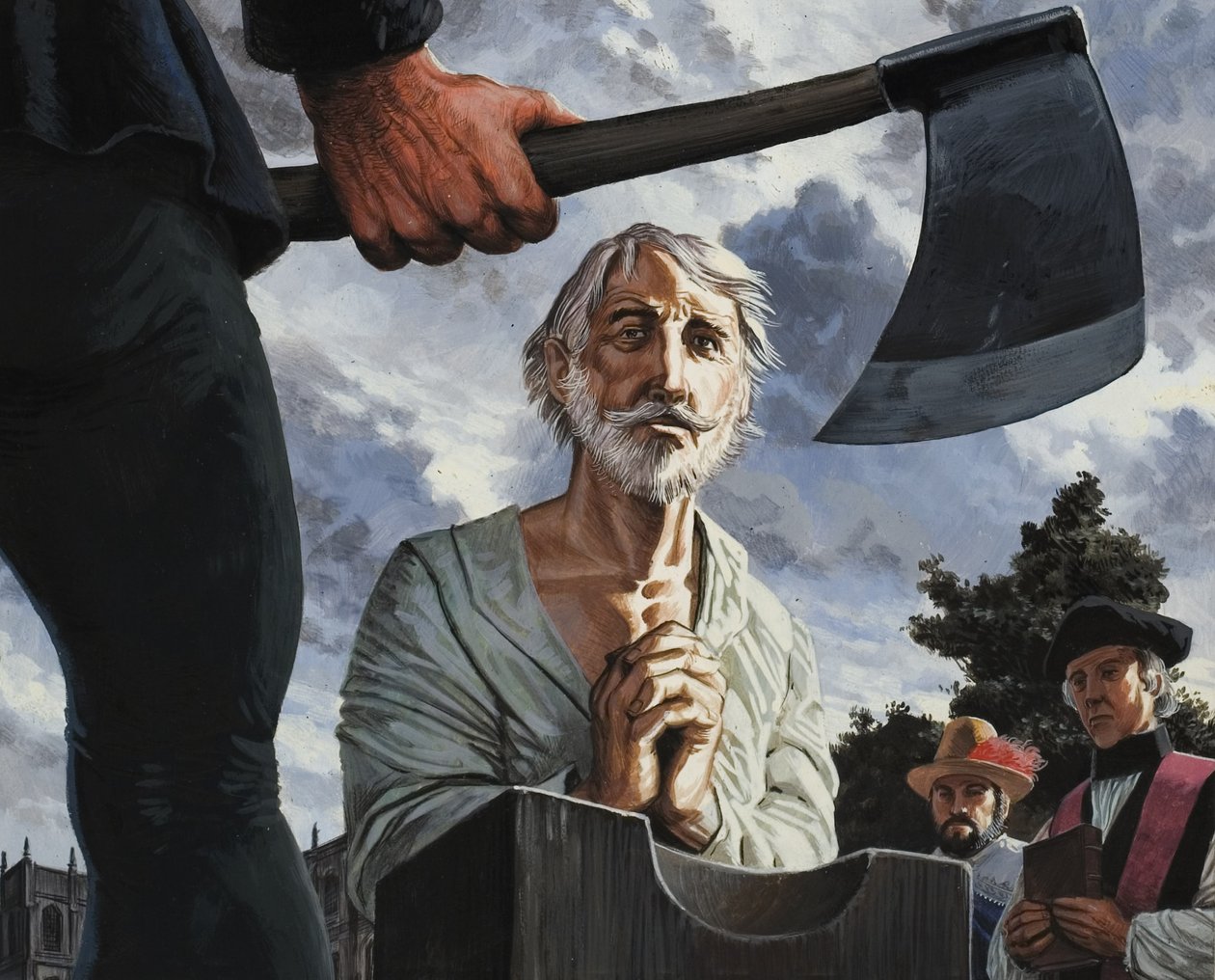 La ejecución de Walter Raleigh (1552-1618) (gouache sobre papel) de Severino Baraldi