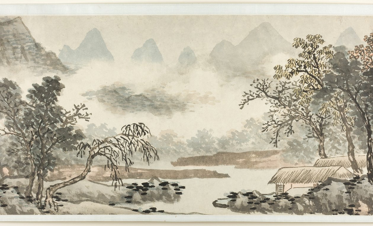 Nubes sobre el río antes de la lluvia 溪雲欲雨圖 de Shen Zhou