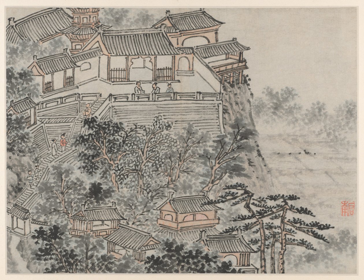 Doce vistas de la colina del tigre, Suzhou: La terraza de los cinco sabios de Shen Zhou