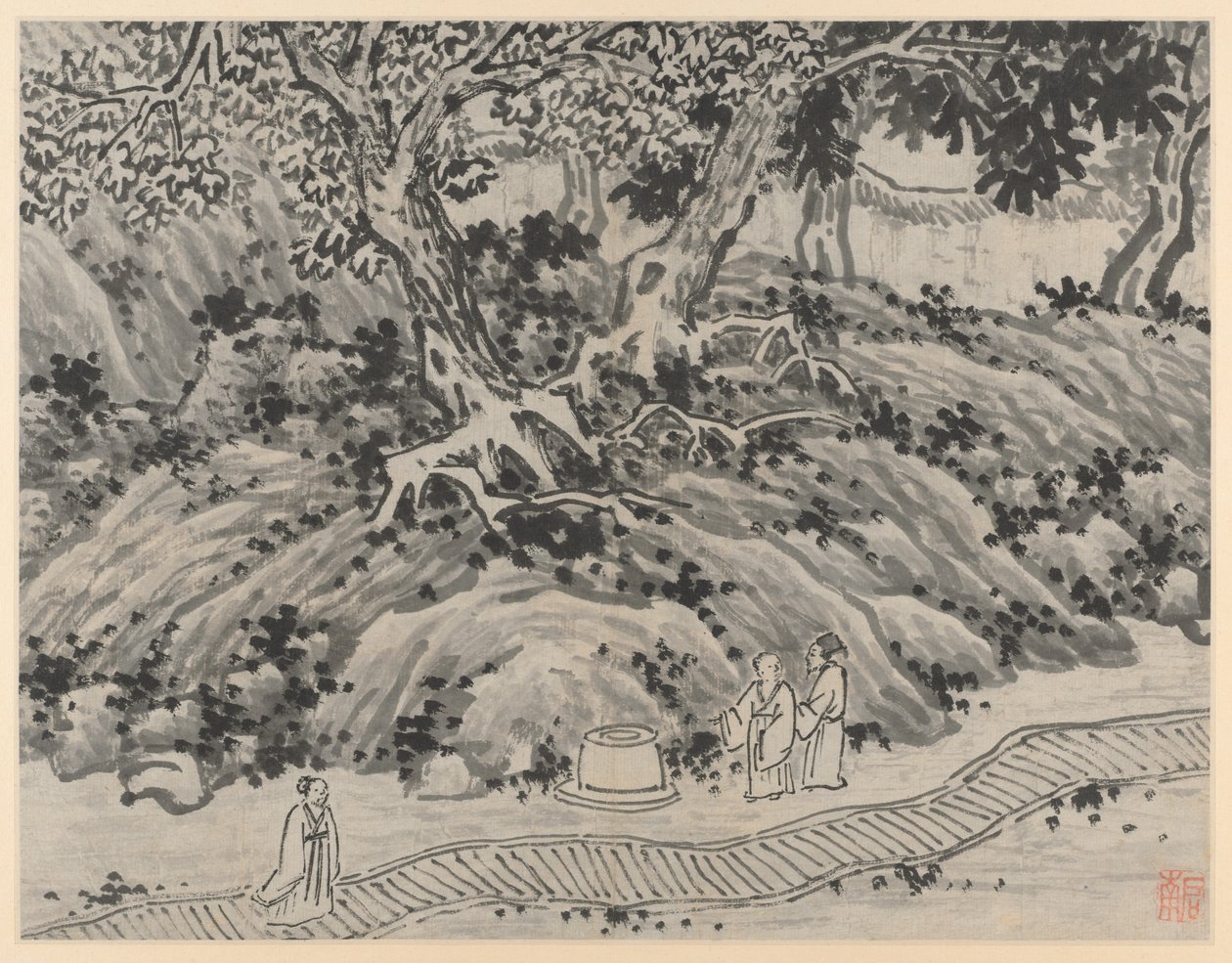 Doce vistas de la colina del tigre, Suzhou: La fuente del tonto de Shen Zhou
