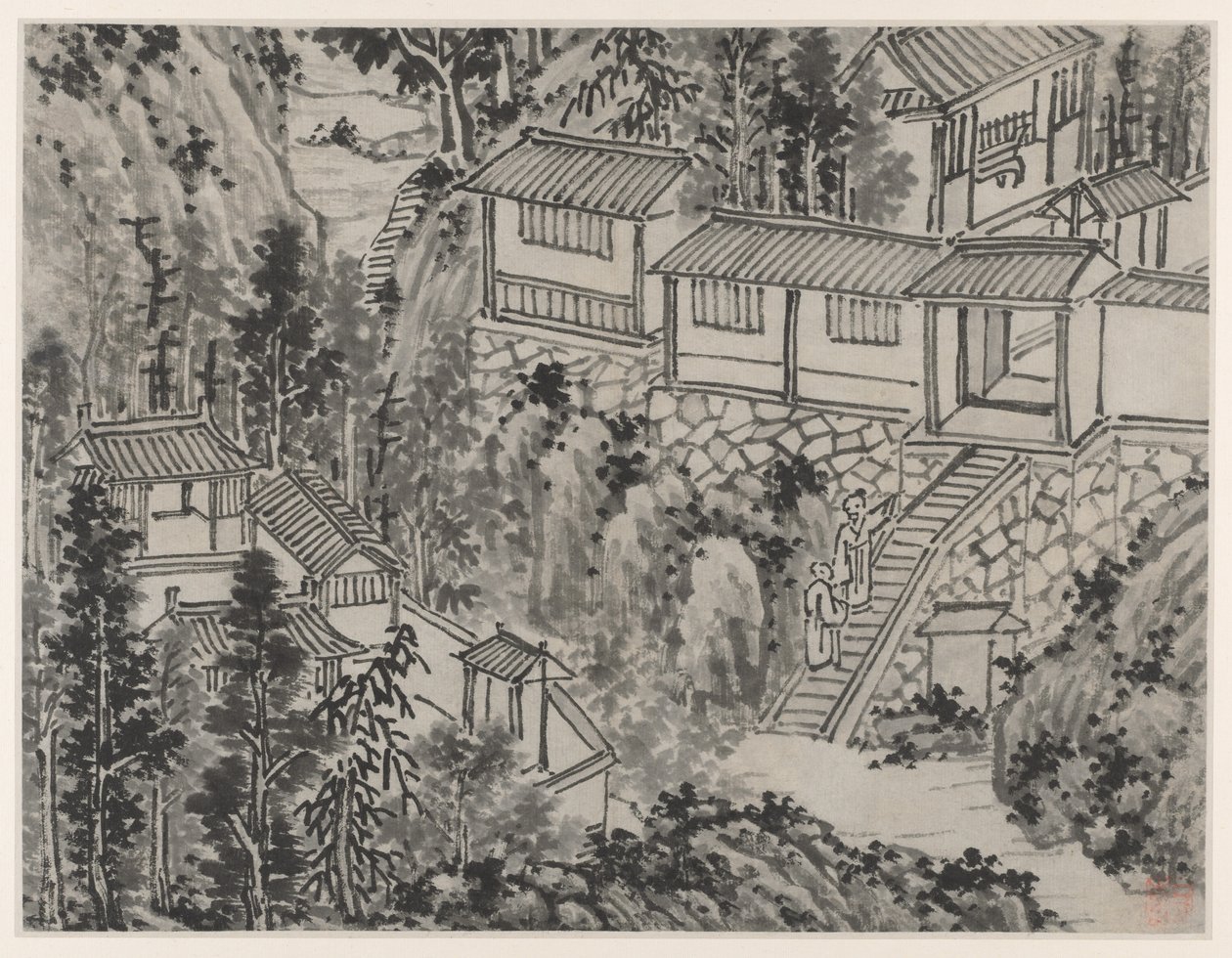 Doce vistas de la colina del tigre, Suzhou: El retiro del pino de Shen Zhou