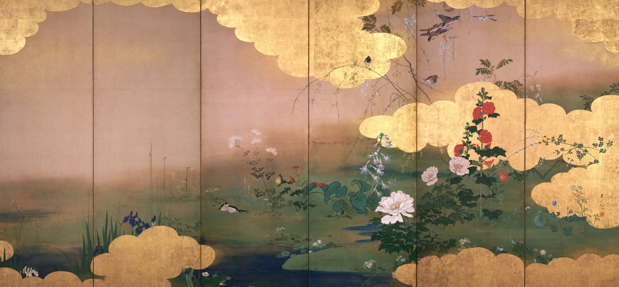 Flores y aves de las cuatro estaciones de Shibata Zeshin
