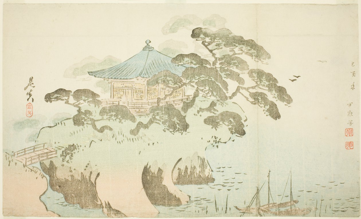 La sala de un templo de Shibata Zeshin