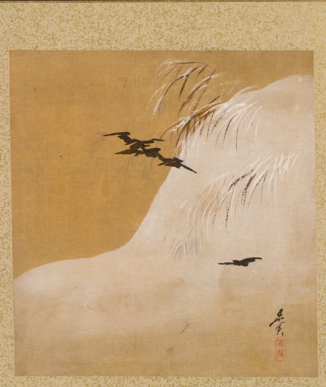 Birds in Snow from Album of Paintings by the Venerable Zeshin de Shibata Zeshin