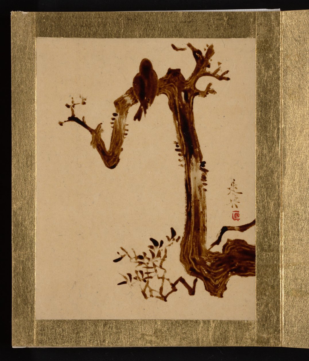 Krähe auf Baum de Shibata Zeshin