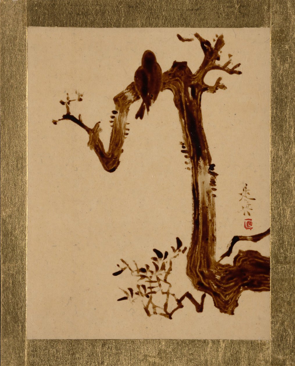 Cuervo en árbol de Shibata Zeshin