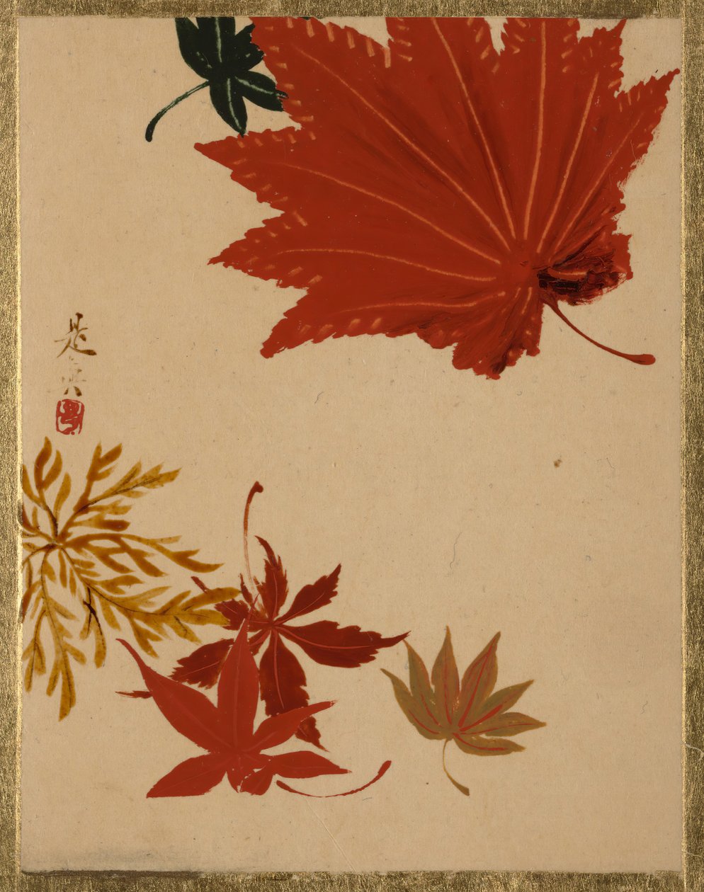 Hojas de arce de Shibata Zeshin
