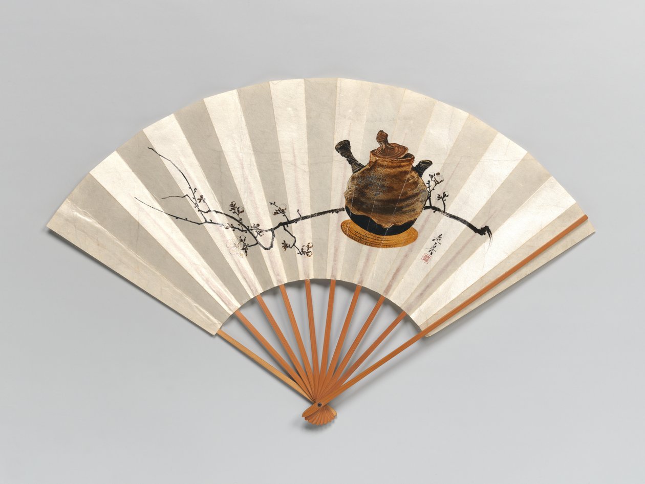 Rama de ciruelo y tetera de Shibata Zeshin