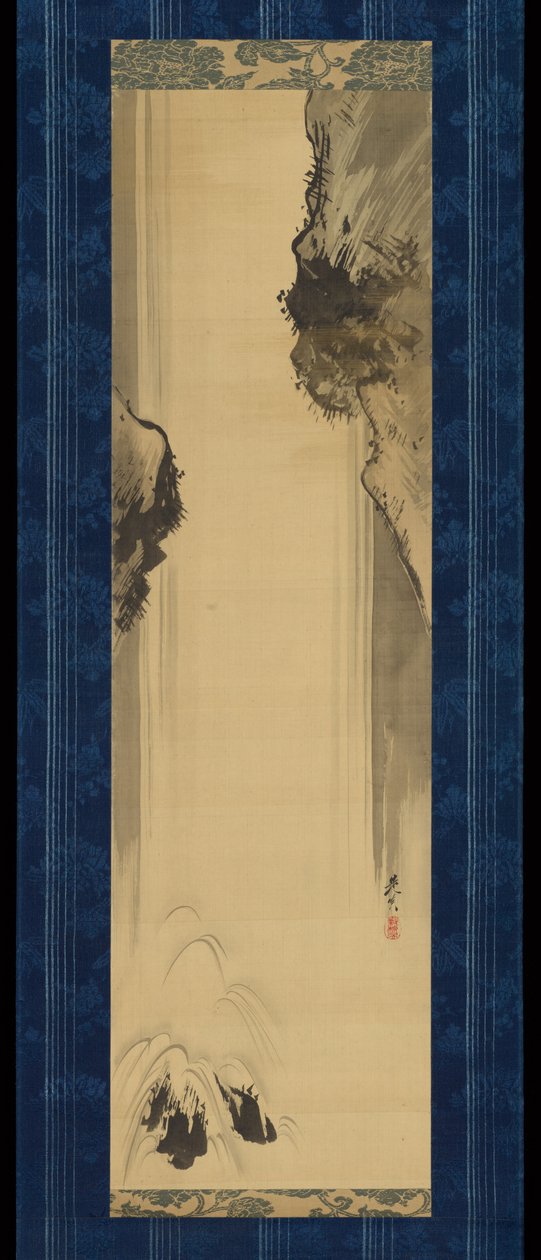 Felsen und Wasserfall de Shibata Zeshin