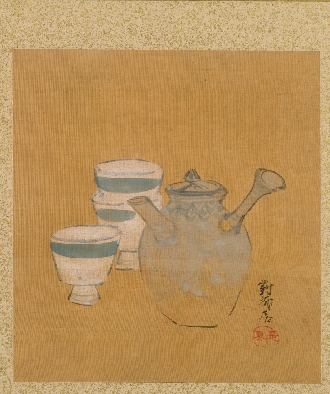 Teapot and Cups from Album of Paintings by the Venerable Zeshin de Shibata Zeshin