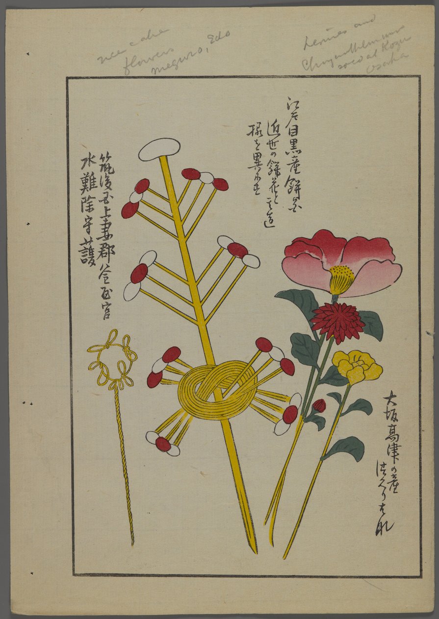 Juguetes japoneses, de Unai no tomo (Amigos de un niño) por Shimizu Seifu, 1891-1923. Flores, nudos. de Shimizu Seifu