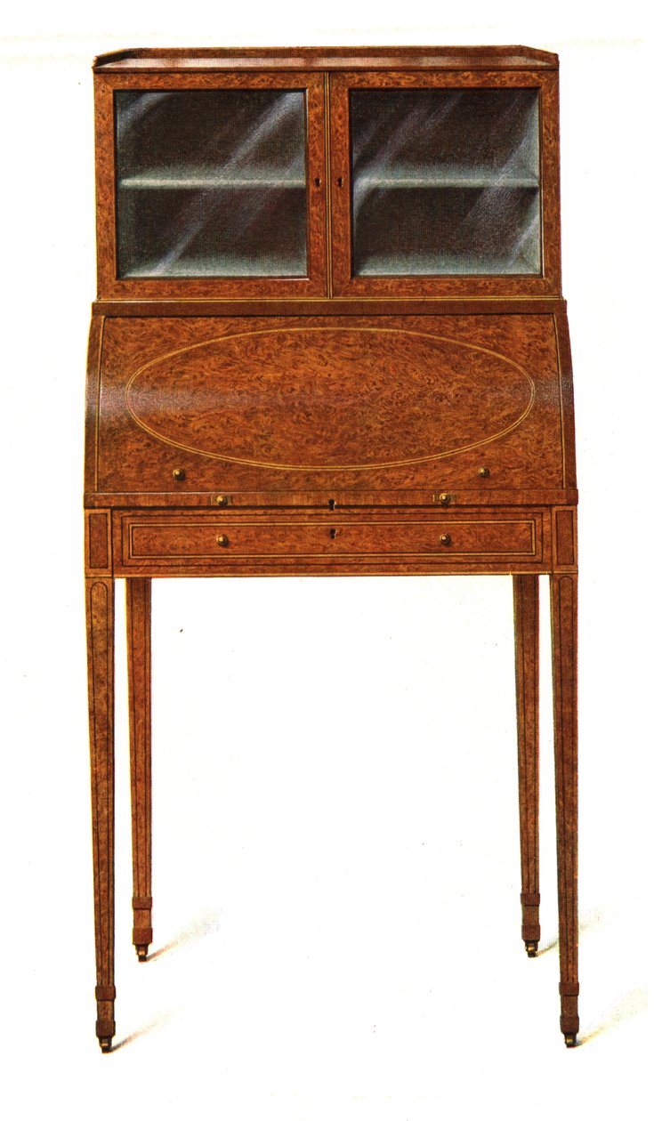 Gabinete de escritura de madera de Amboyna, 1908 de Shirley Charles Llewellyn Slocombe