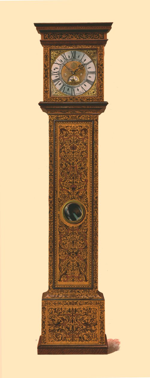 Reloj incrustado con marquetería oscura, 1905 de Shirley Charles Llewellyn Slocombe