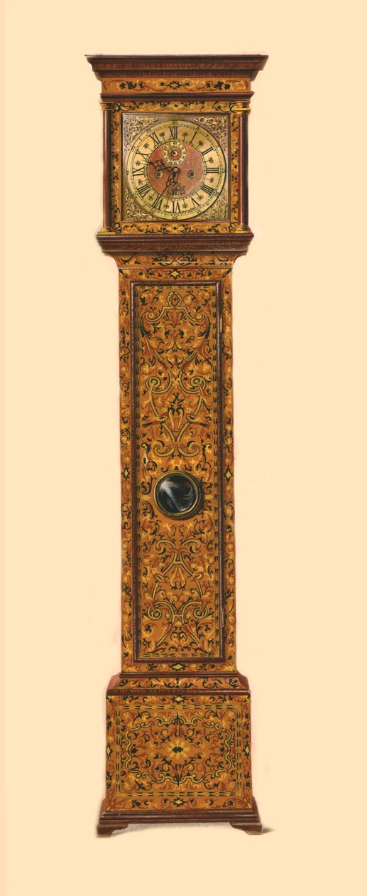 Reloj con incrustaciones de marquetería clara, 1905 de Shirley Charles Llewellyn Slocombe