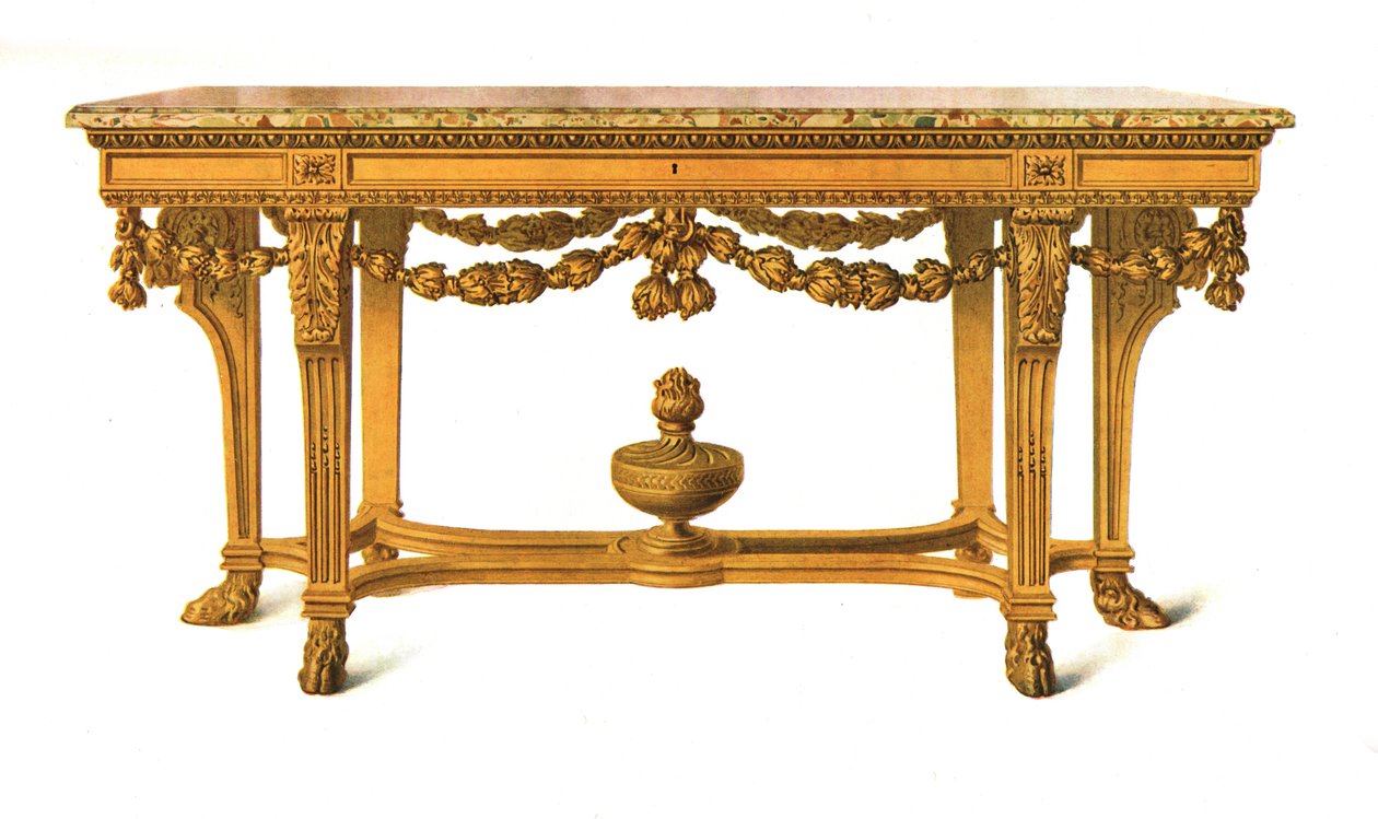 Mesa dorada con tapa de mármol, 1908 de Shirley Charles Llewellyn Slocombe