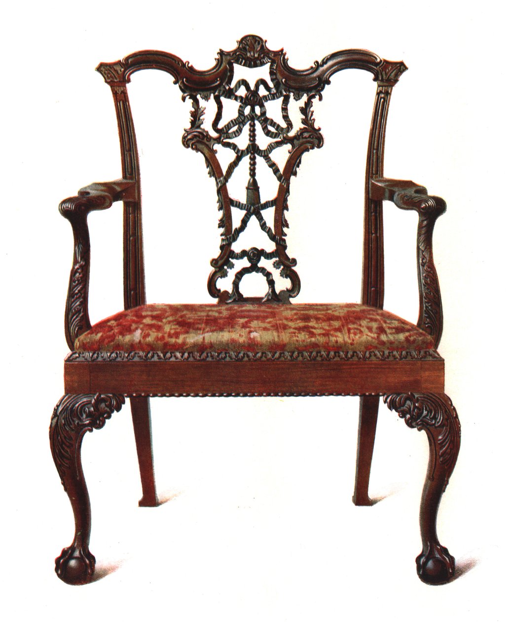 Silla de respaldo de cinta de caoba, 1906 de Shirley Charles Llewellyn Slocombe