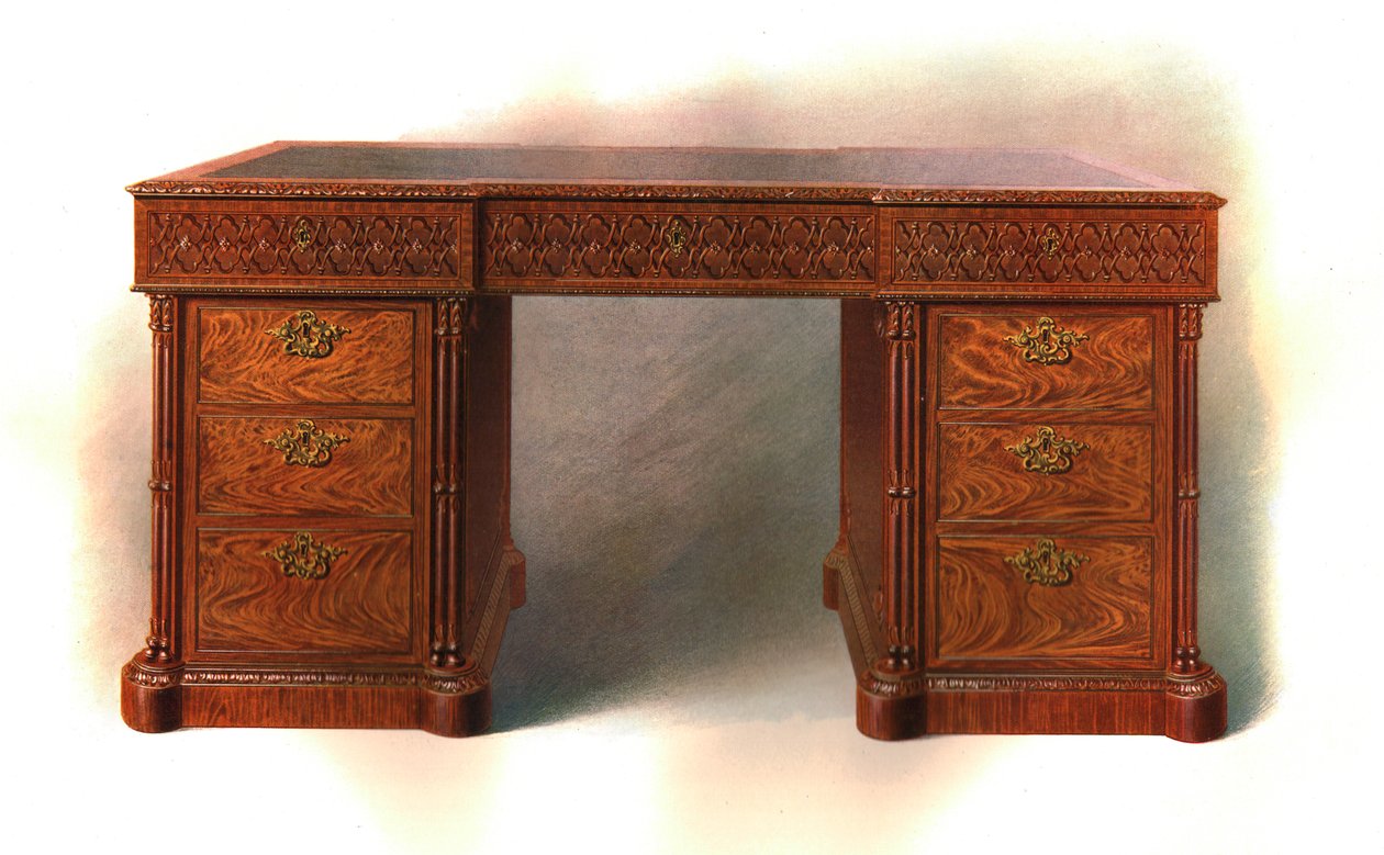 Mesa de escritura de caoba, 1906 de Shirley Charles Llewellyn Slocombe