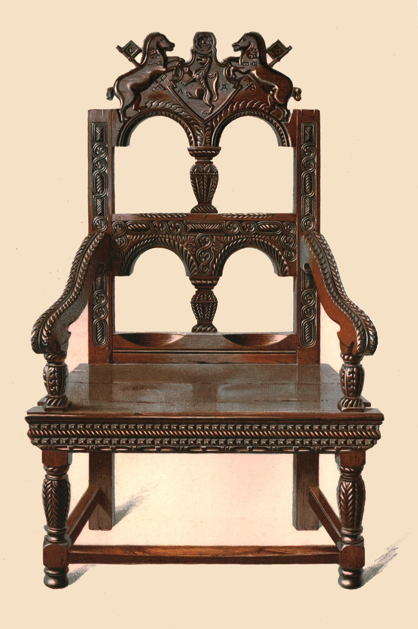 Silla Cacqueteuse de roble, 1904 de Shirley Charles Llewellyn Slocombe