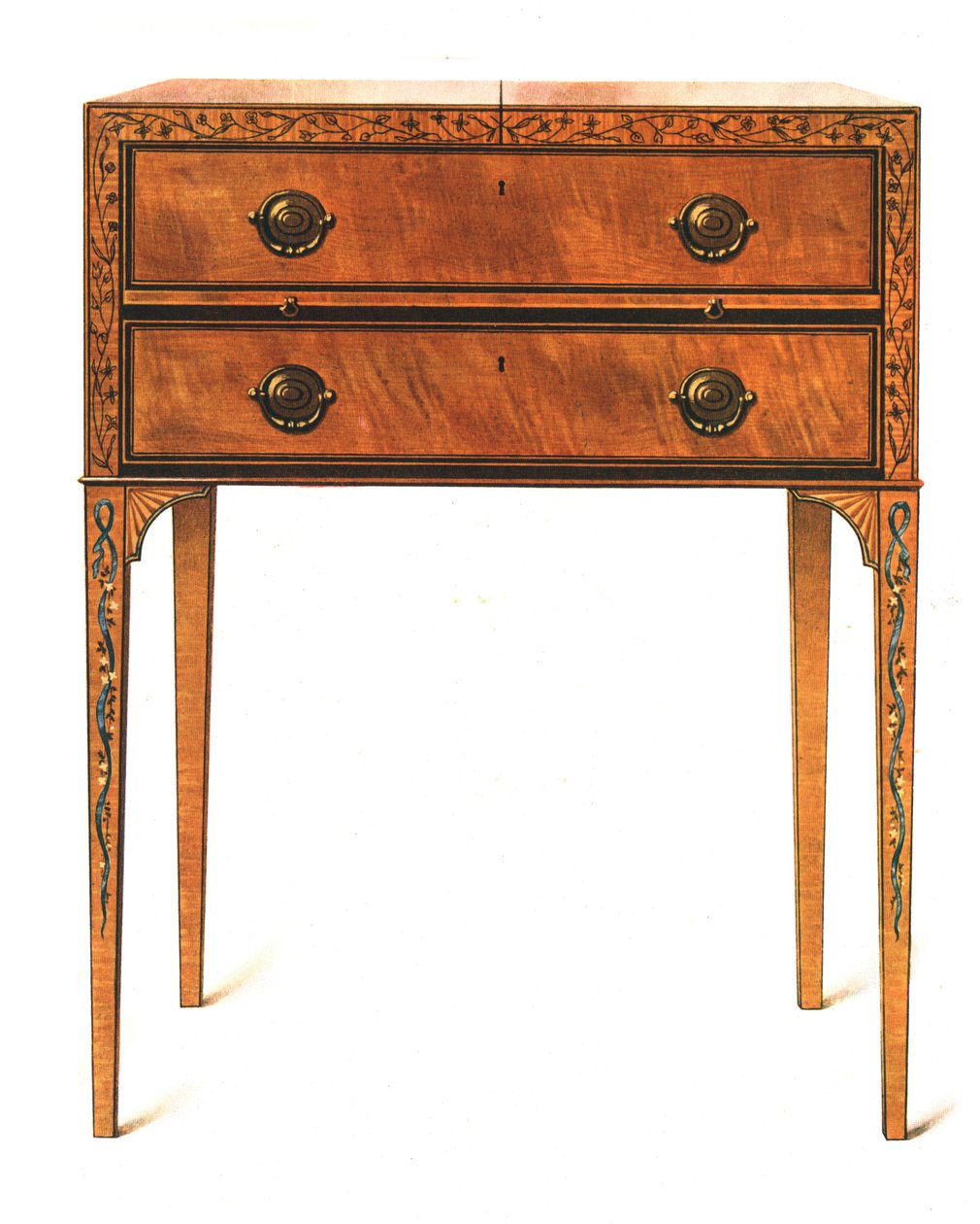 Tocador de madera pintada, 1908 de Shirley Charles Llewellyn Slocombe