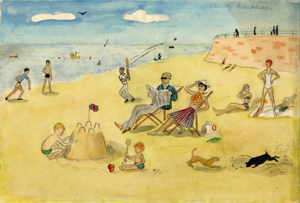 Escena de playa, c. 1946 de Shirley Markham