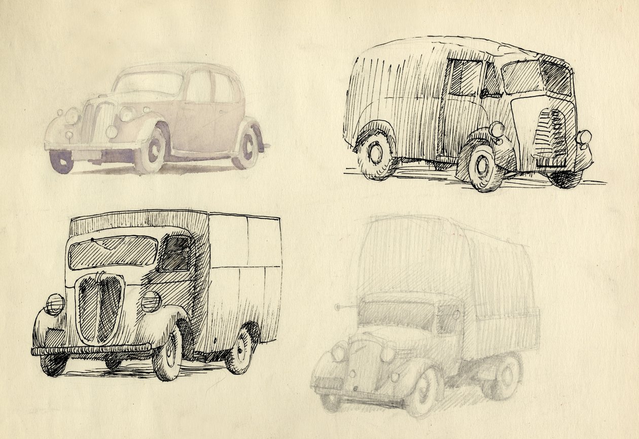 Coche y camiones, 1951 de Shirley Markham