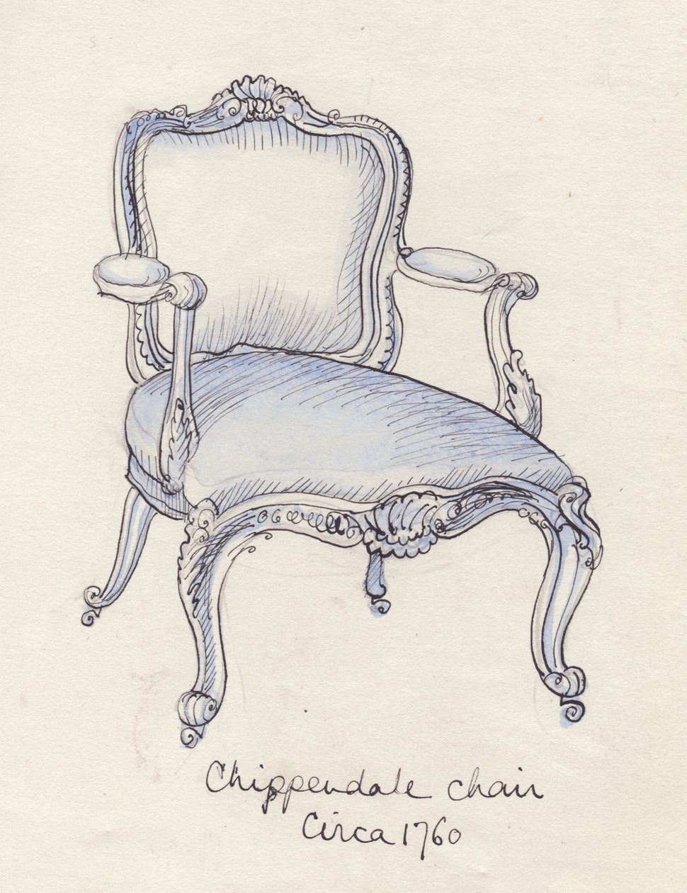 Silla Chippendale, c1950 de Shirley Markham