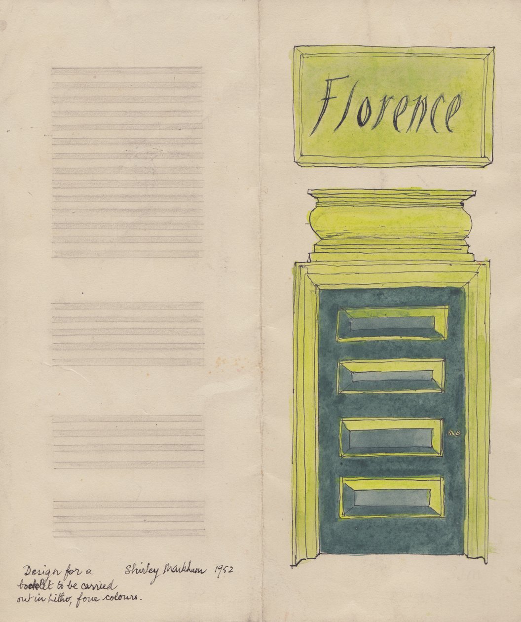 Folleto de Florencia, 1952 de Shirley Markham