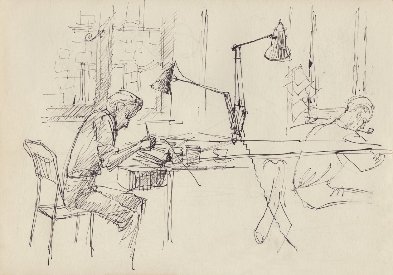 Estudio de diseño gráfico, c1950 de Shirley Markham