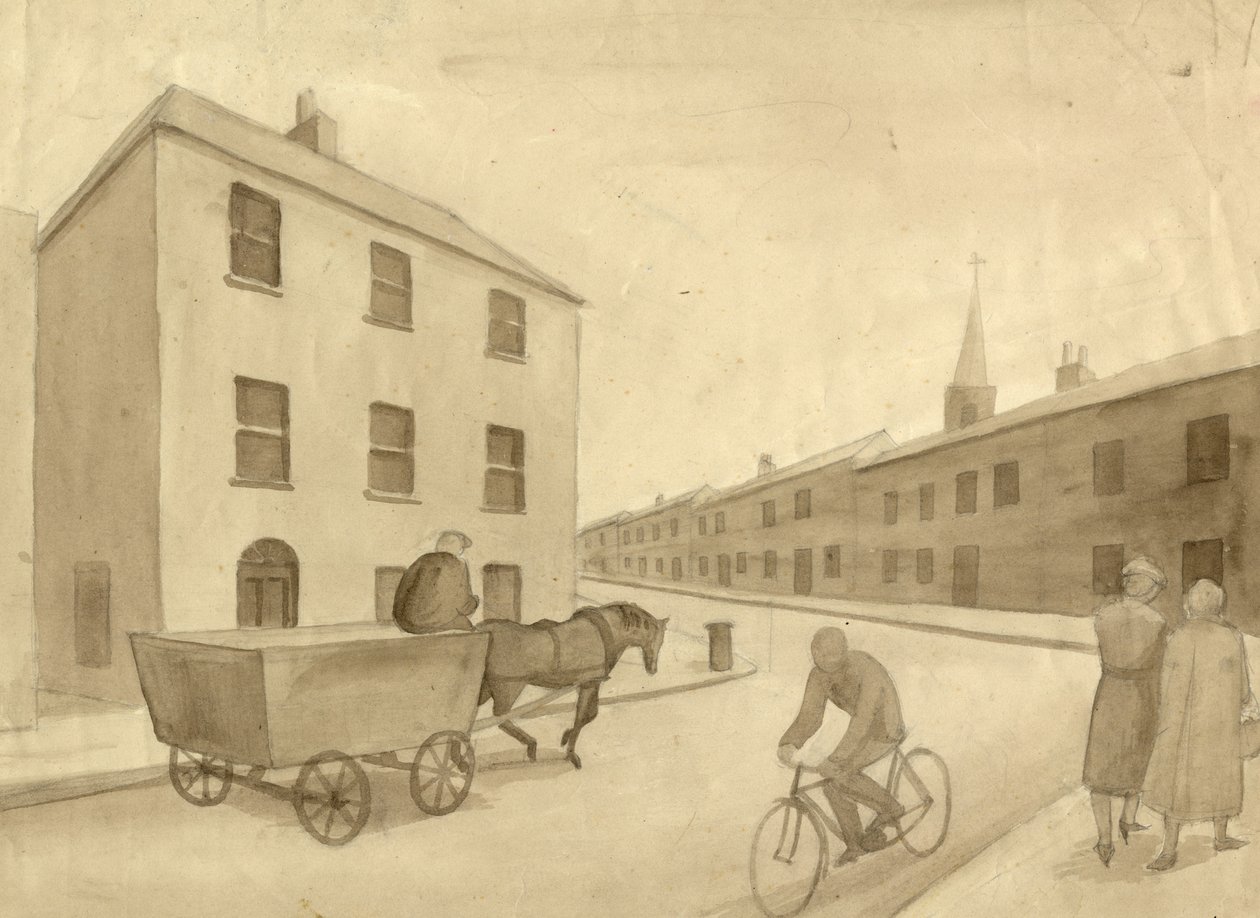 Escena callejera monocromática, 1951 de Shirley Markham