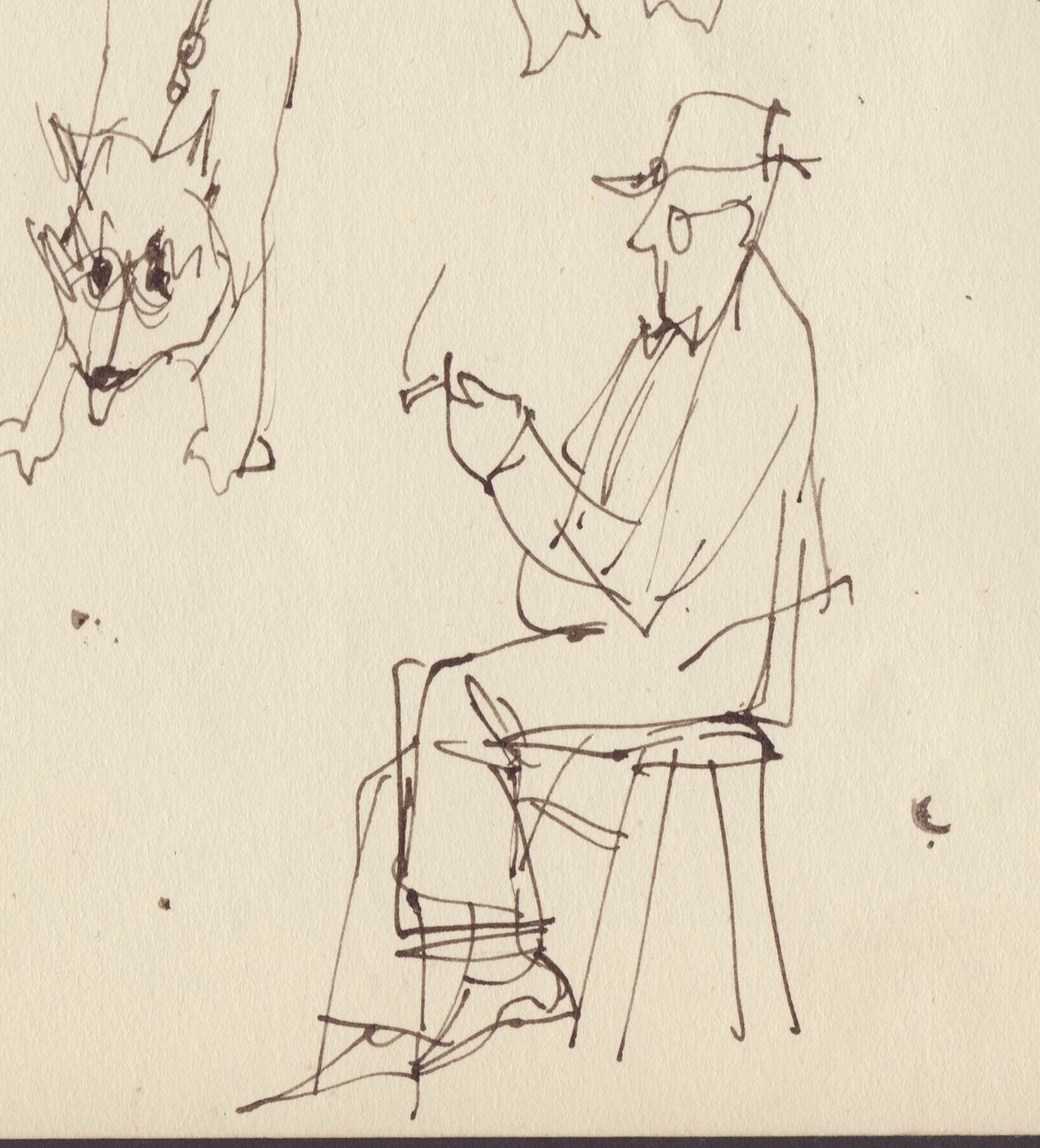 Estudios de hombre sentado y perro de Shirley Markham