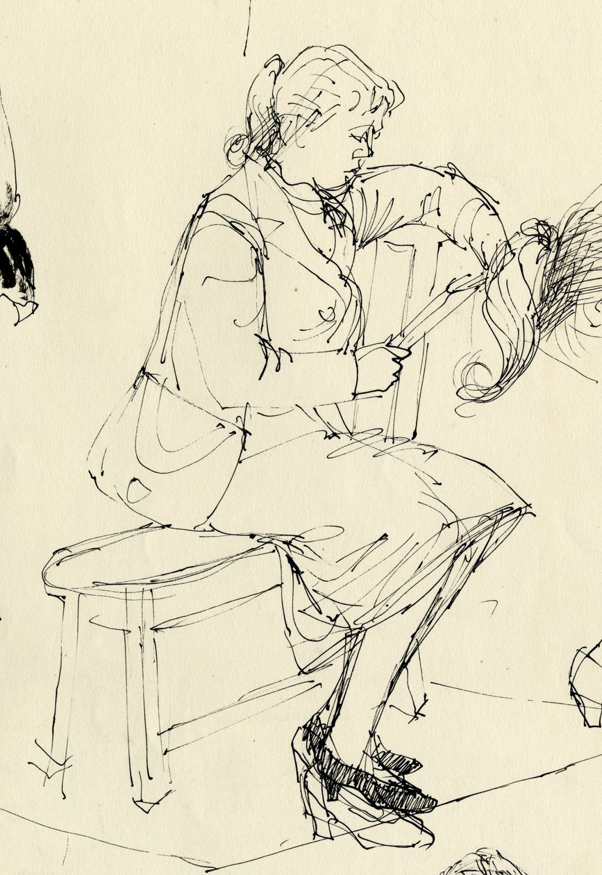 Mujer sentada leyendo, 1953 de Shirley Markham