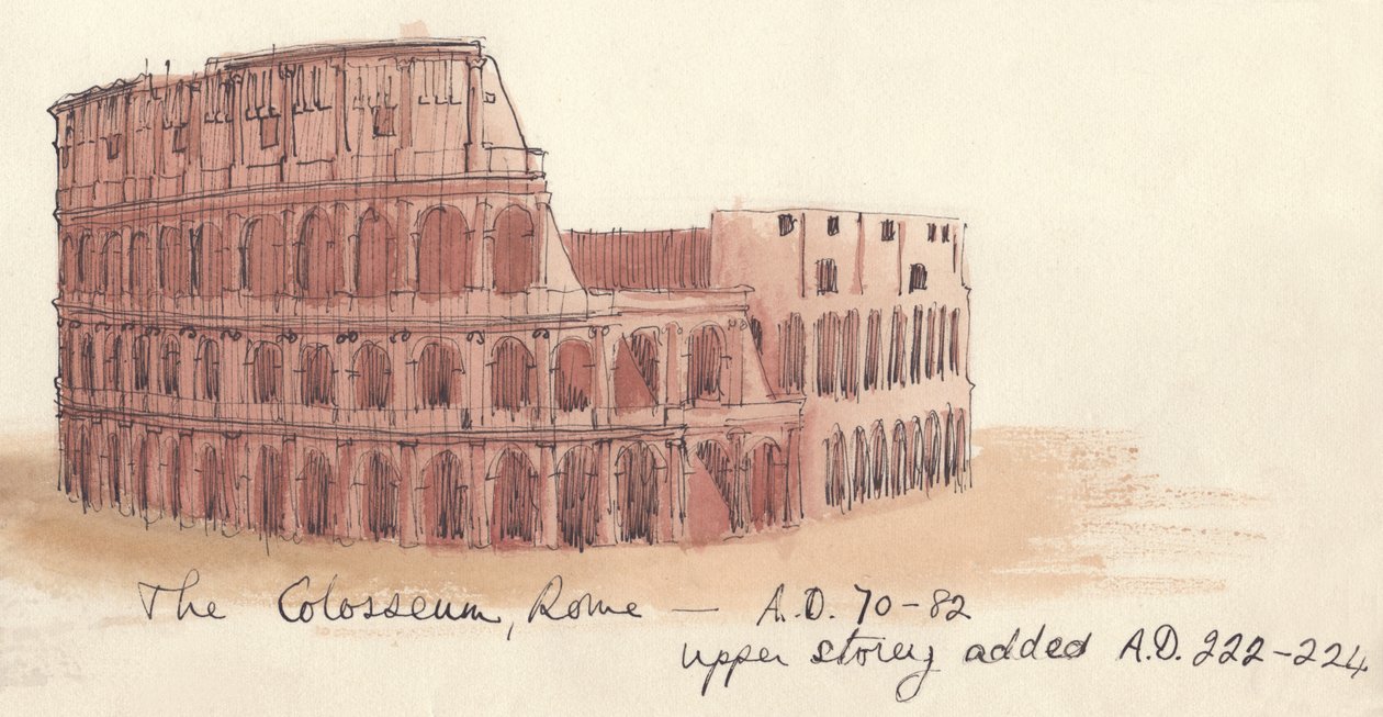 El Coliseo, Roma - AD 70-82, 1951 de Shirley Markham