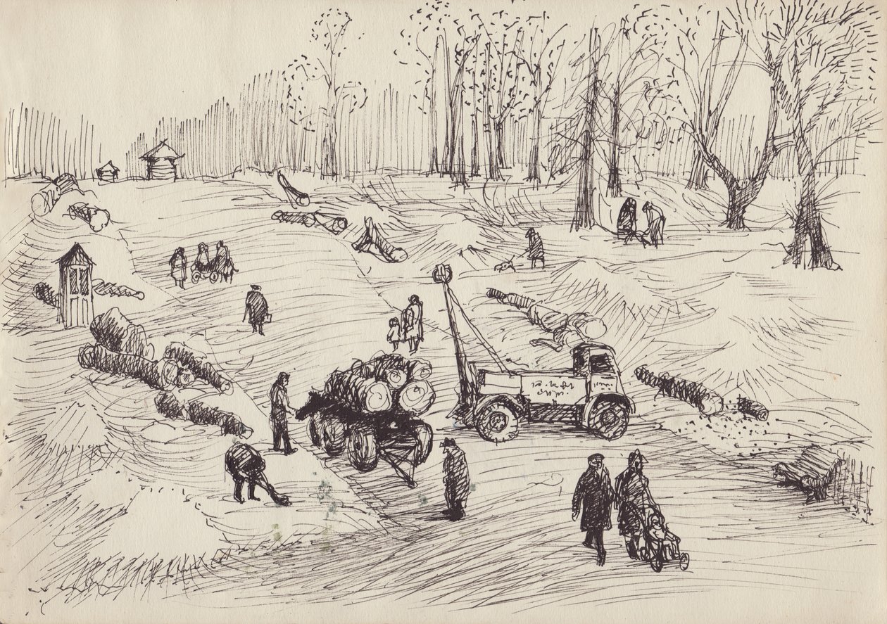 Tala de árboles, c. 1950 de Shirley Markham