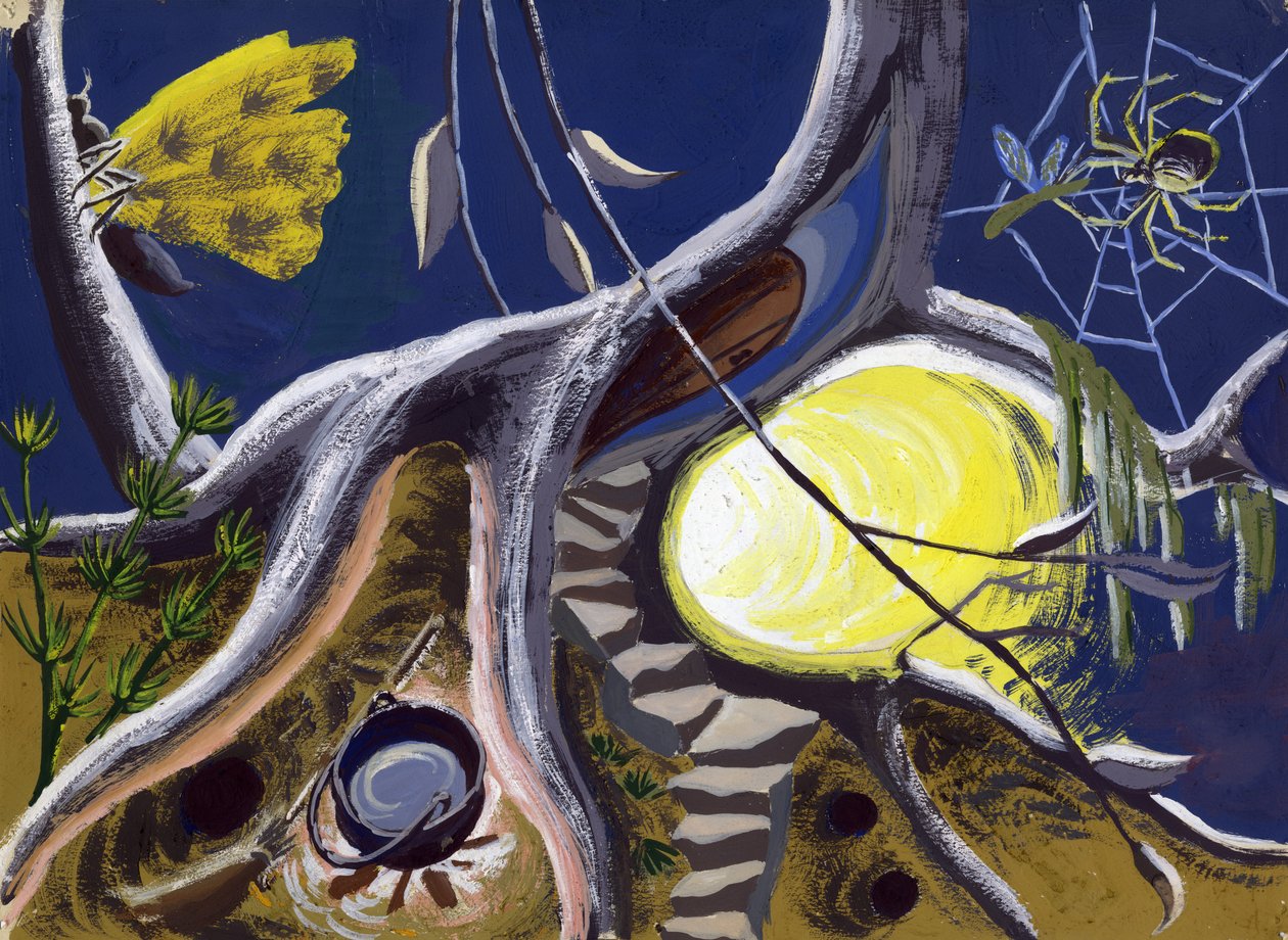 Caldero de la Bruja y Telaraña, c1950 de Shirley Markham