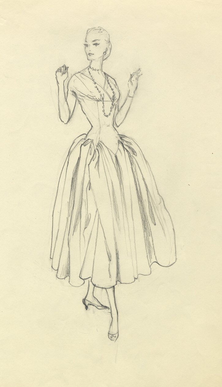 Mujer con vestido de cintura estrecha de Shirley Markham