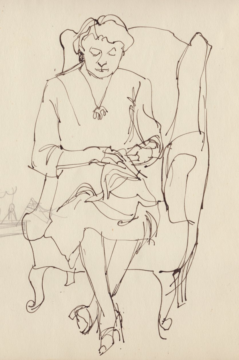 Mujer cosiendo de Shirley Markham