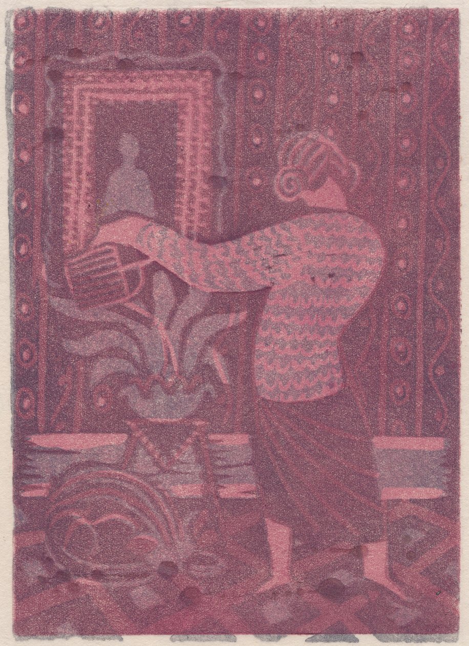 Mujer regando plantas, c1951 de Shirley Markham