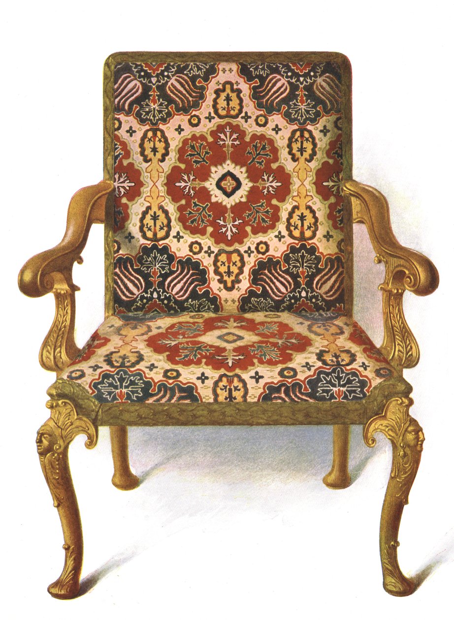Silla dorada cubierta de bordado, 1906 de Shirley Charles Llewellyn Slocombe