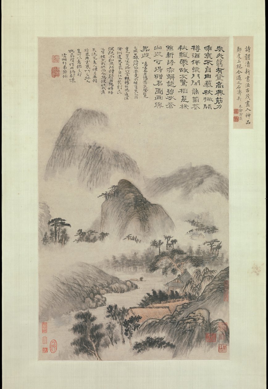 Paisaje pintado en el Festival del Doble Noveno, fechado en 1705 de Shitao
