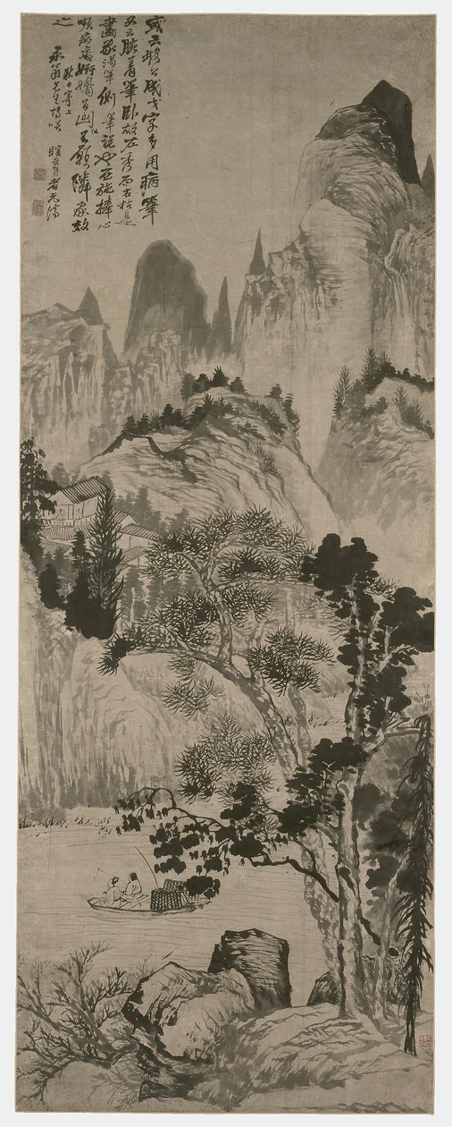 Paisaje para Yongweng, dinastía Qing, c.1687-90 (tinta sobre papel) de Shitao Daoji