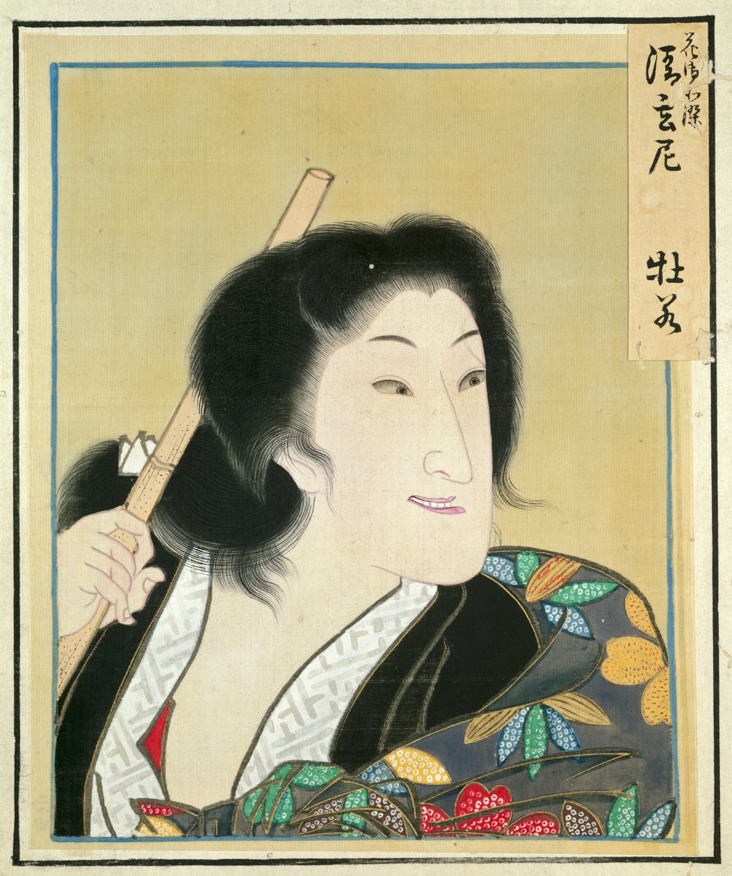 Hoja del álbum de retratos de actores de Shorakusai