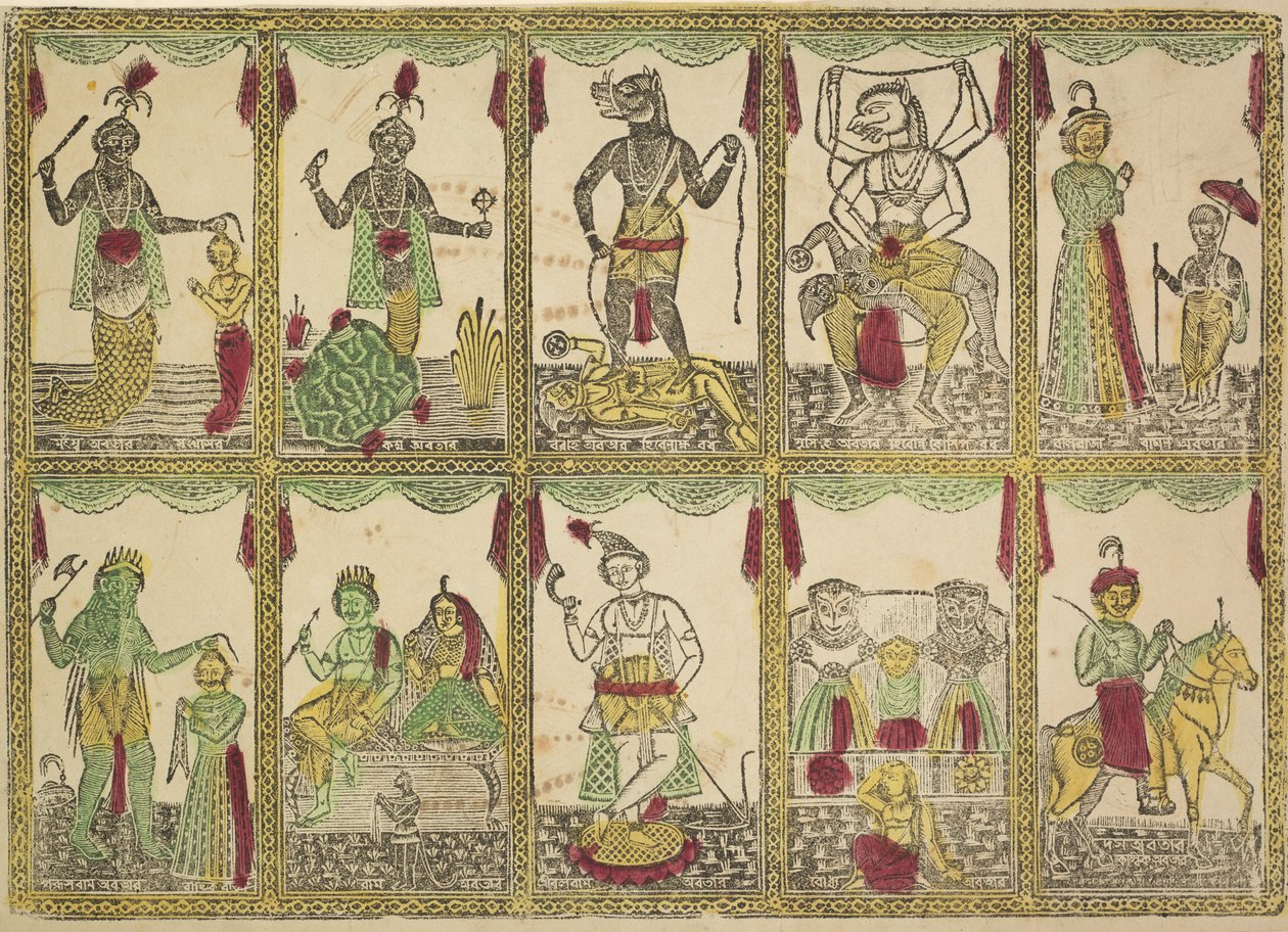 Das Avataras, Diez encarnaciones de Vishnu, 1800s de Shri Gobinda Chandra Roy